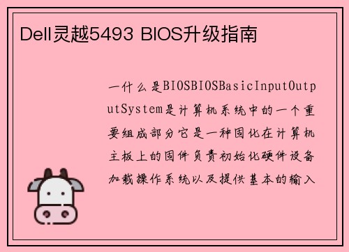 Dell灵越5493 BIOS升级指南